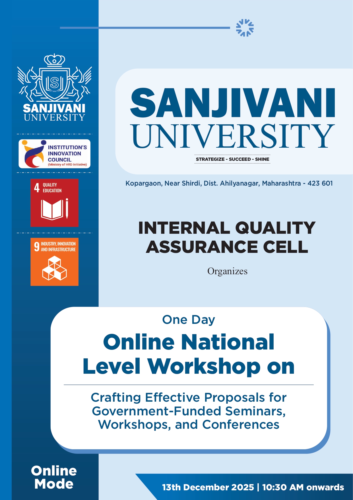 Internal Quality Assurance Cell (IQAC), Sanjivani University